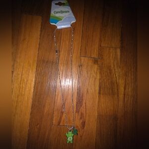 Care Bears Necklace with Green Bear Charm. Vintage